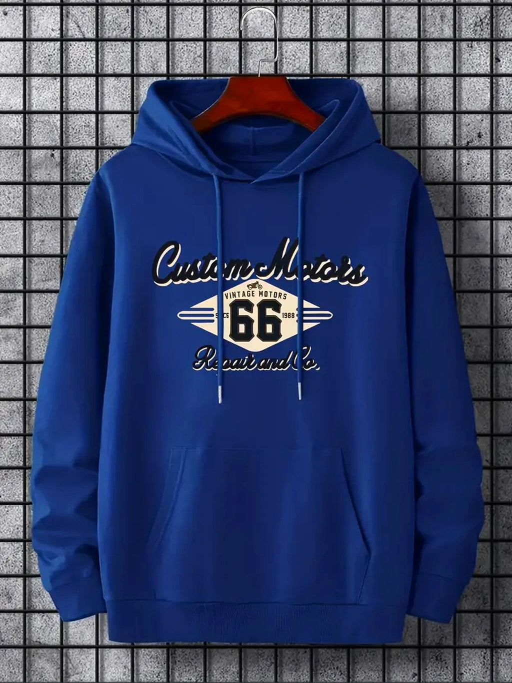 Letter Number 66 Printed Casual Hooded Pullover Sweater Mem - enhanced image 4