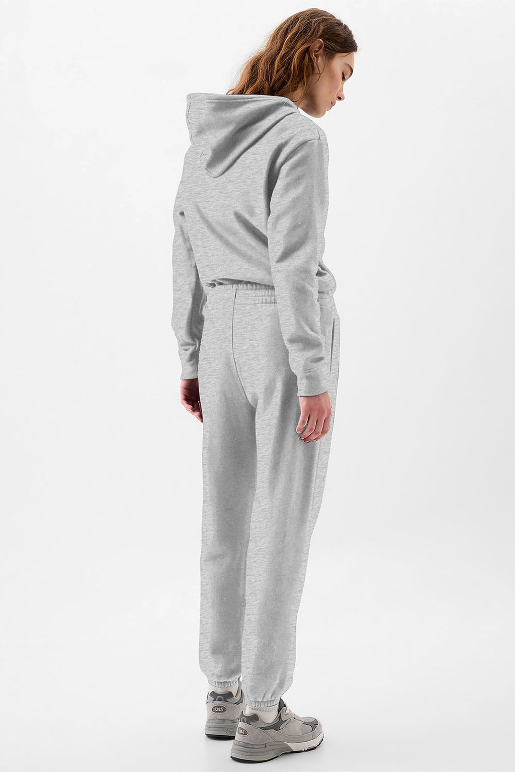 Light Grey Solid Color Fleece Lined Drawstring Waist Joggers - enhanced image 4