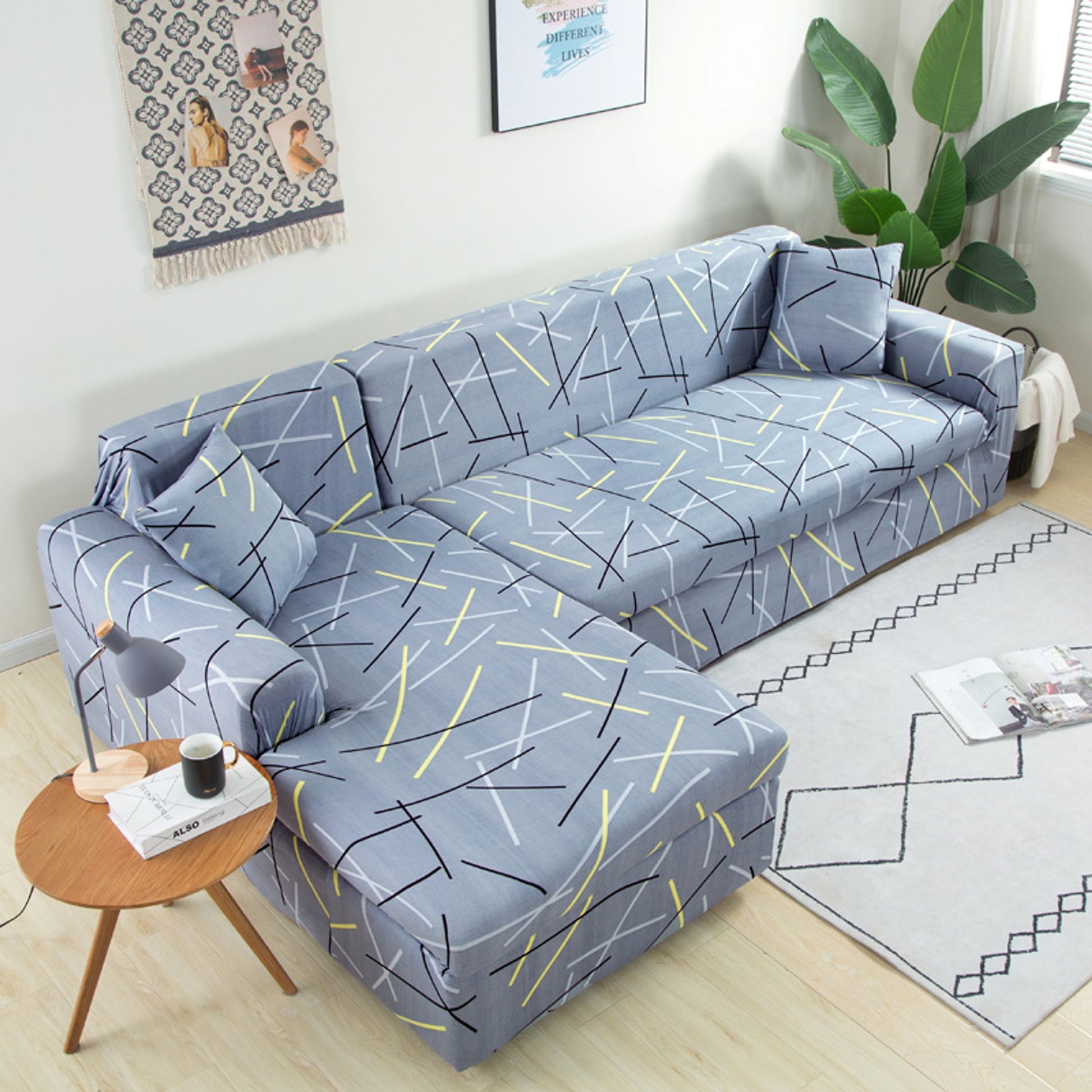 LineaFlex™ – Modern Graphic Stretch Sofa Cover - enhanced image 4