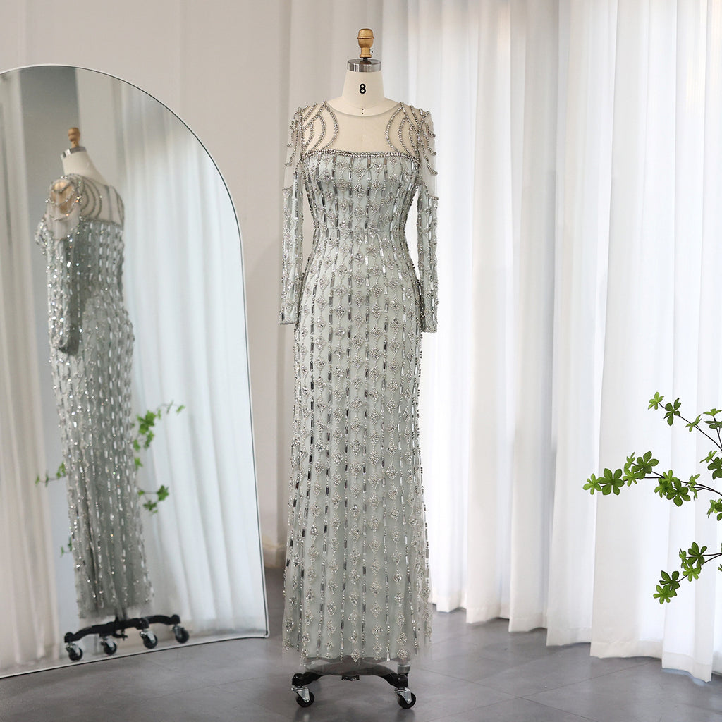 A Long Sleeve Long Slim Fishtail Dress - enhanced image 4