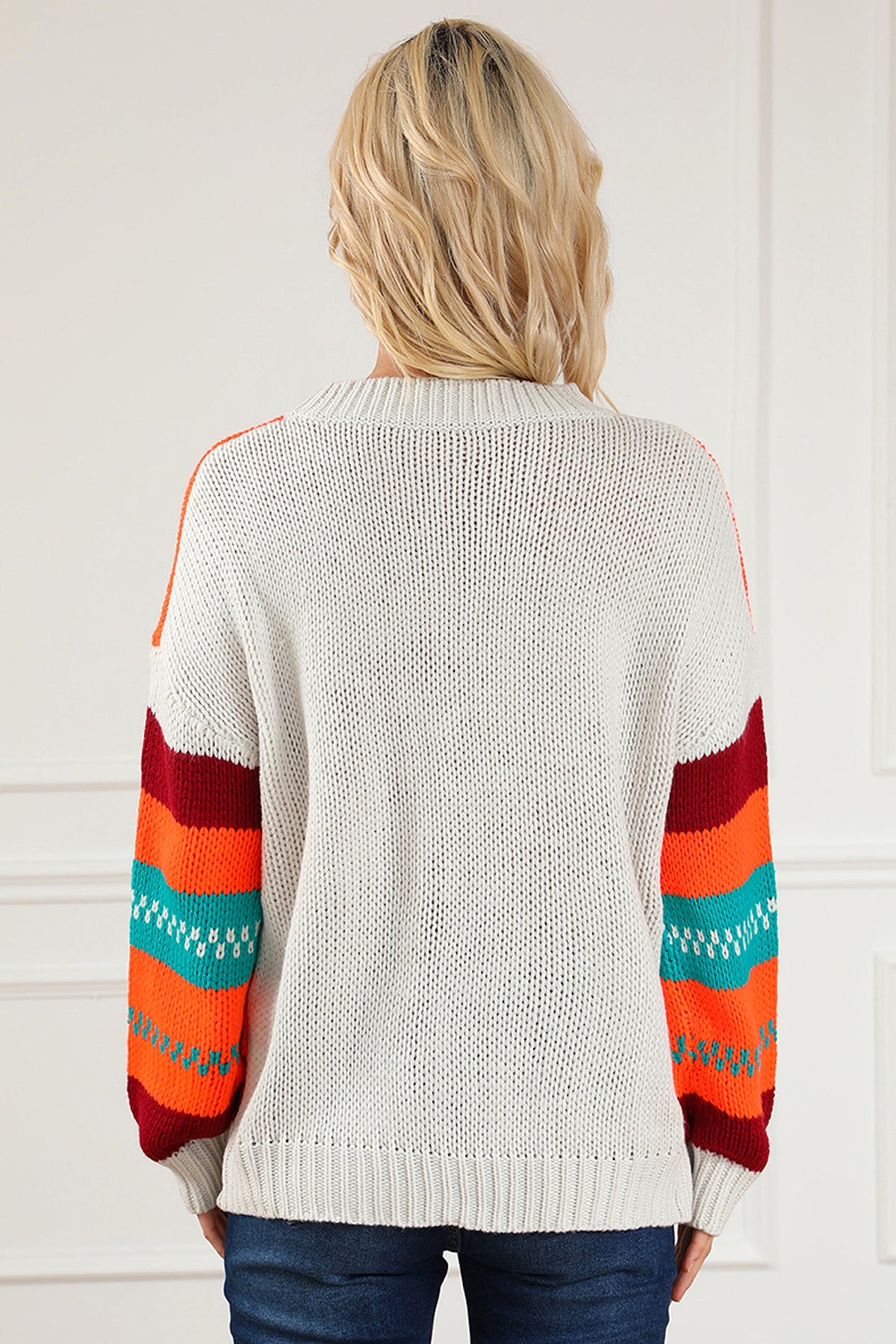 Loose Color Pullover Regular Sleeve Sweater Women - enhanced image 4