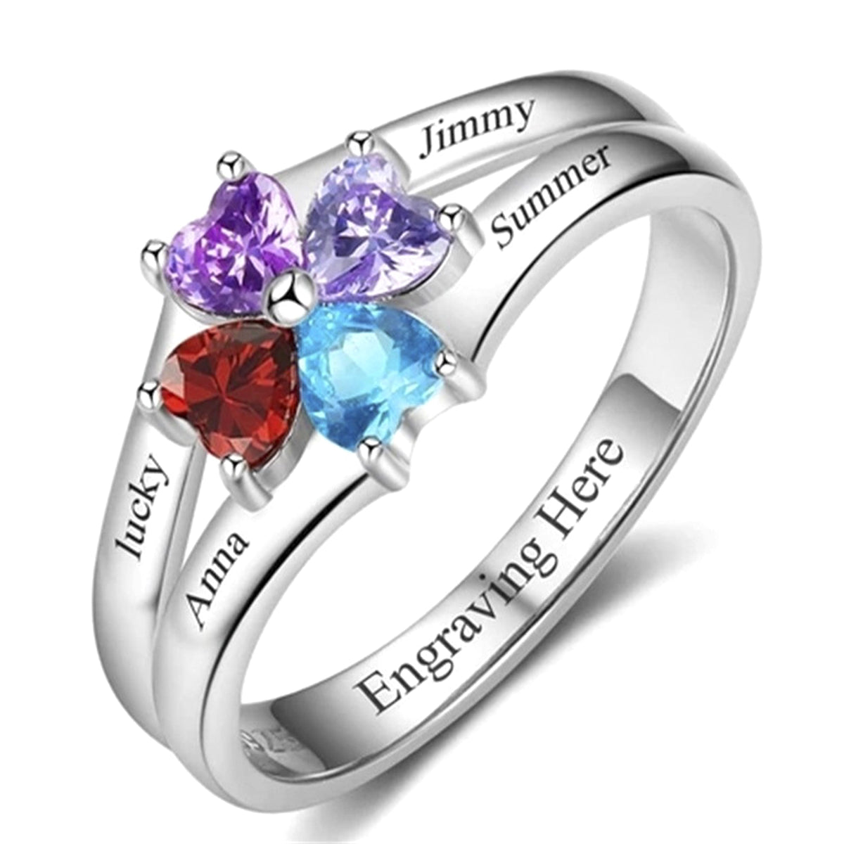 Lovers Rings Silver Rings Female And Male Pair Gift Lettering - enhanced image 4