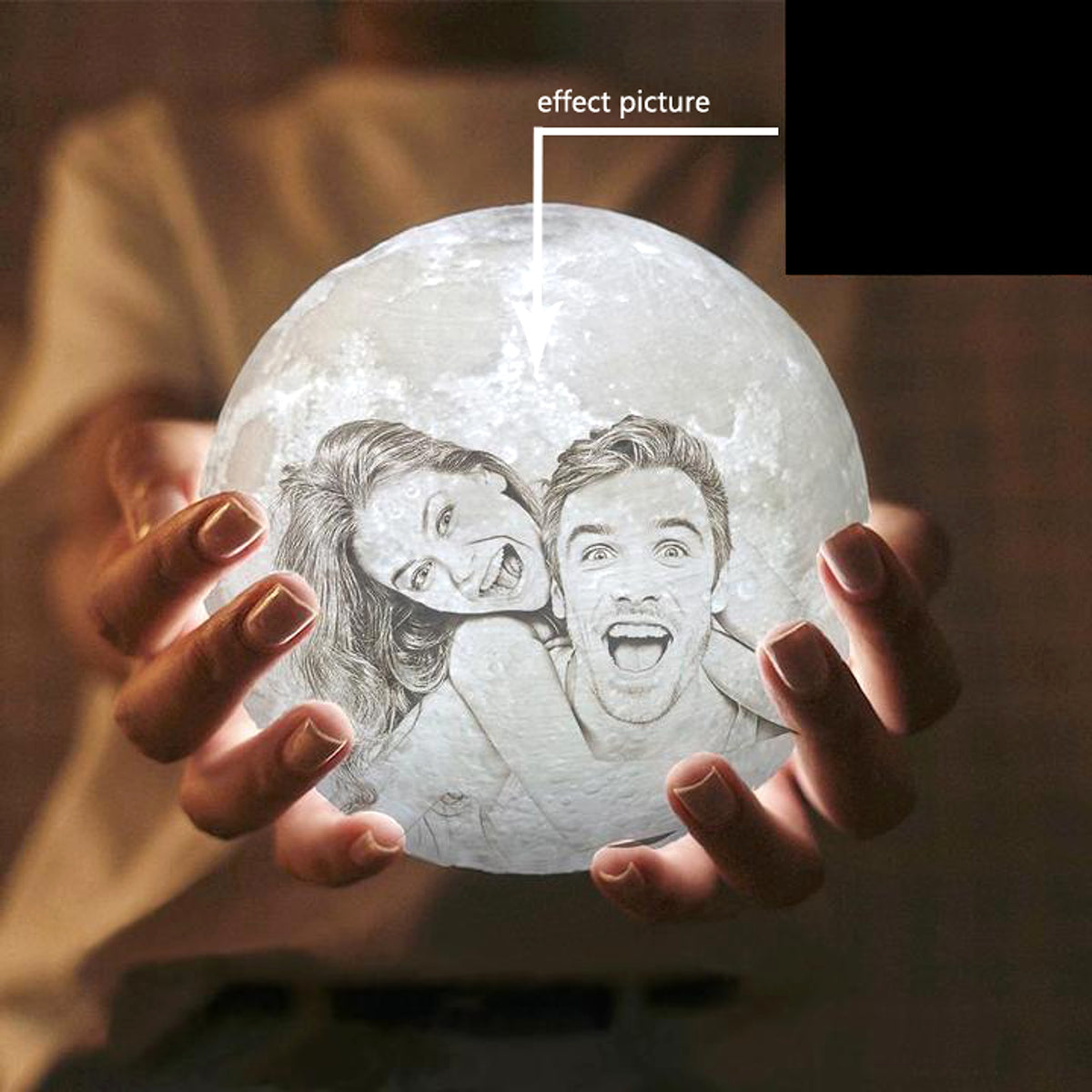 LunaGlow™ – Personalisierte 3D-Mondlampe mit Gravur & Foto - enhanced image 4