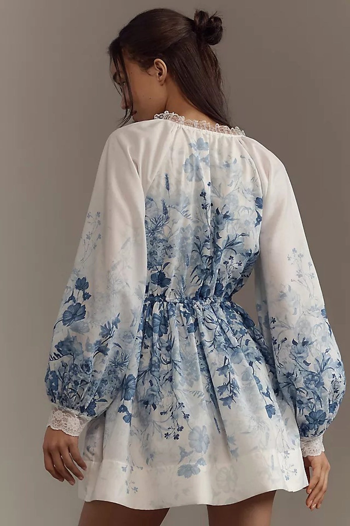 LuneluX™ – Vintage Puff Sleeve Stand Collar Dress - enhanced image 4