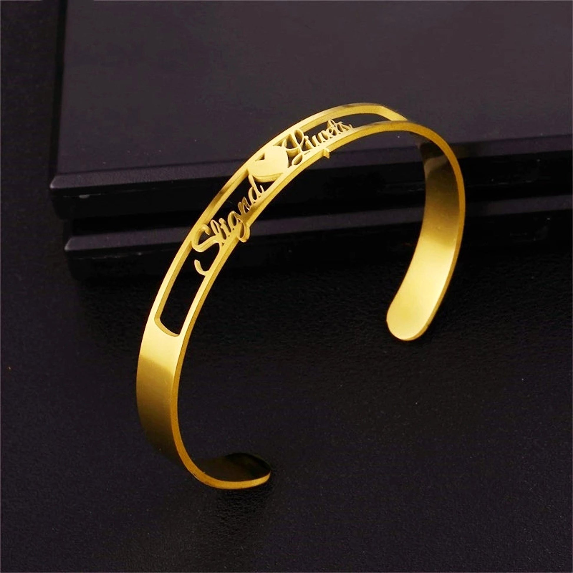 LuxeJewels™ – Custom Name Cuff Bracelet (Stainless Steel) - enhanced image 4