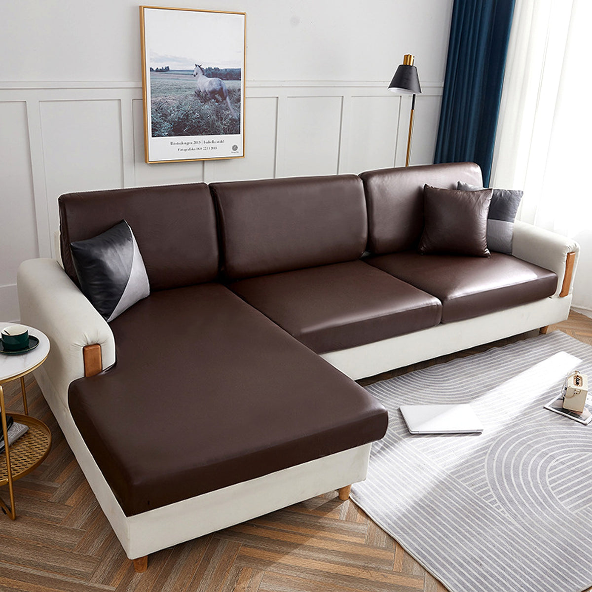 LuxFit™ – Elastic Waterproof Leather-Style Sofa Slipcover - enhanced image 4