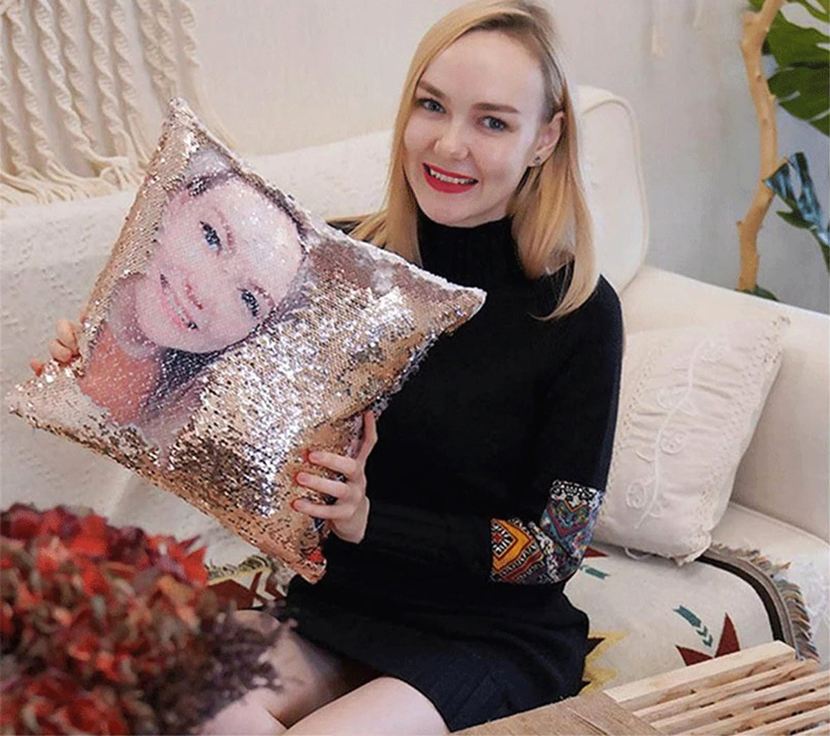 MagicSpark™ – Custom Sequin Photo Pillowcase (40×40 cm) - enhanced image 4