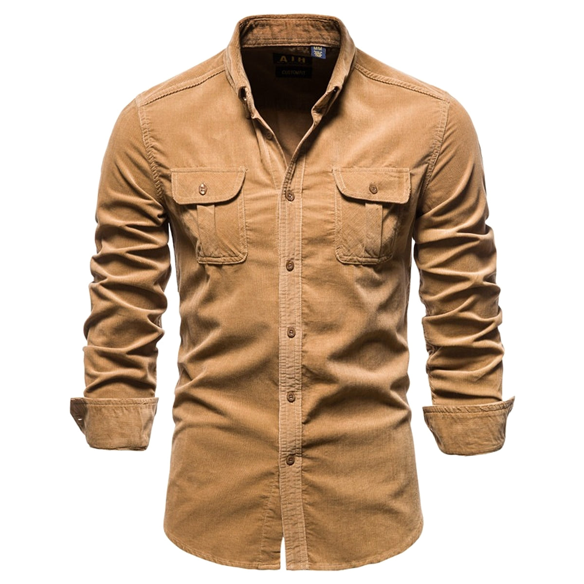 Men DressShirt College Tops Longsleeve Blue - enhanced image 4