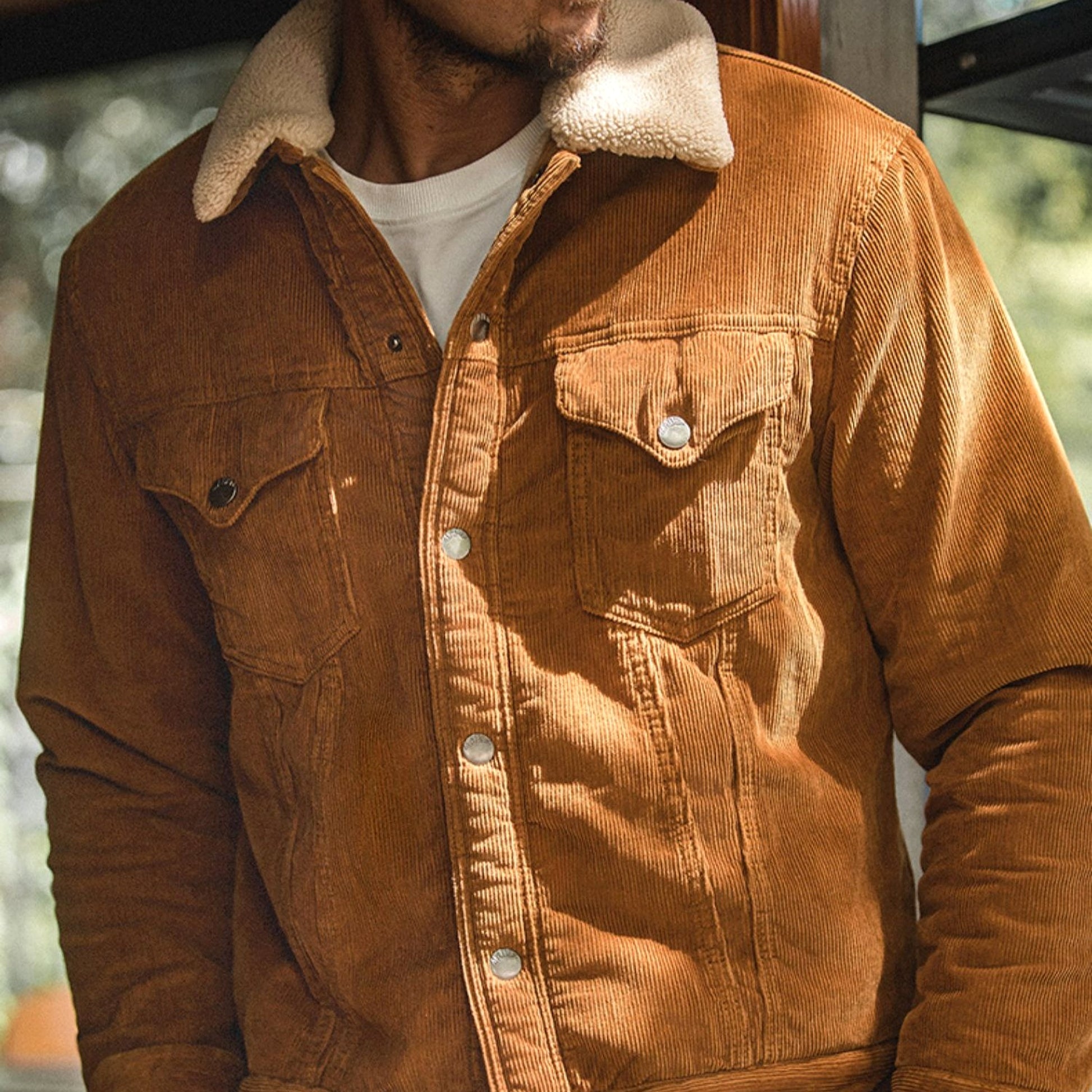 Men Retro Corduroy Lapel Jacket - enhanced image 4