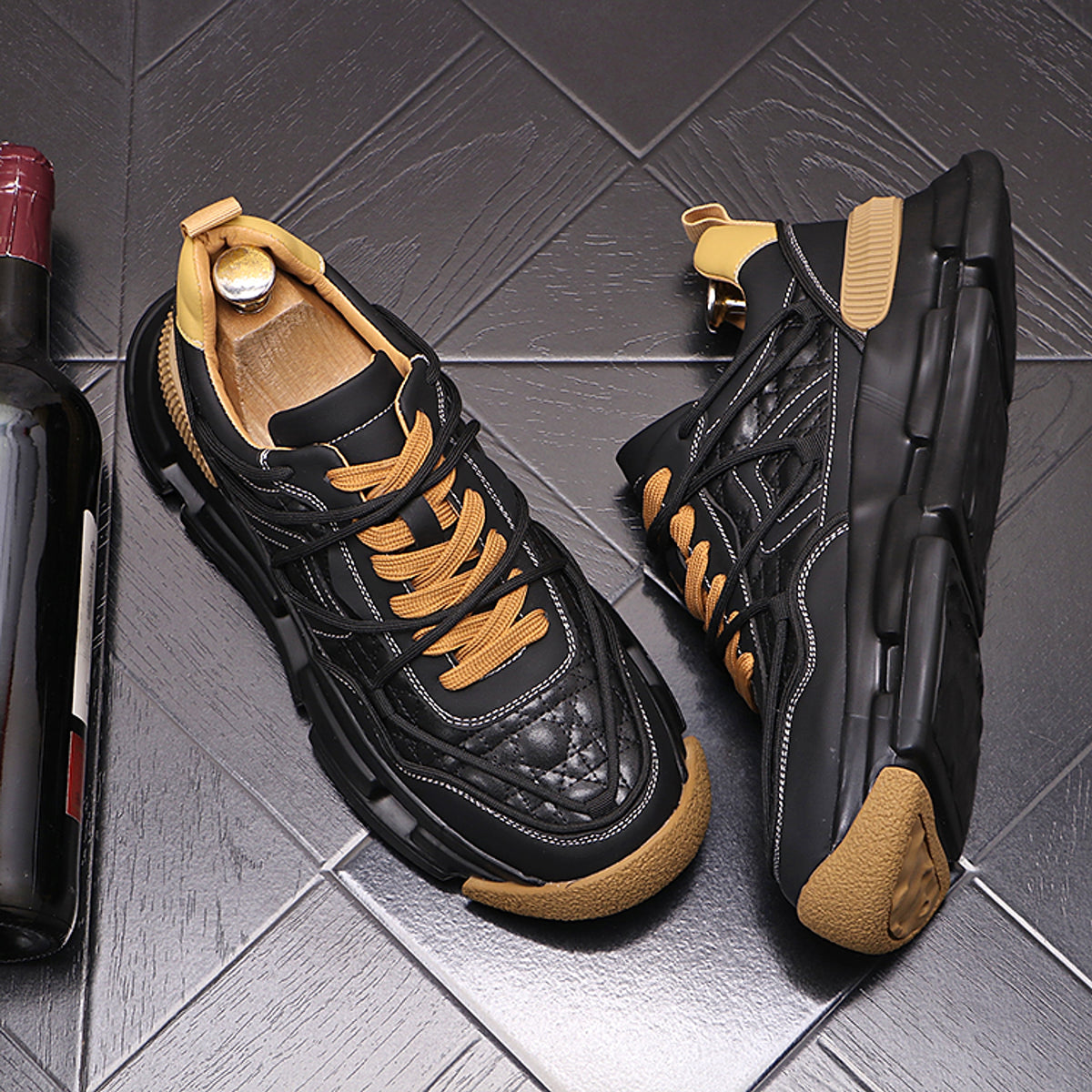 UrbanWalk™ – Colorblock Plush Winter Sneakers for Men - enhanced image 4