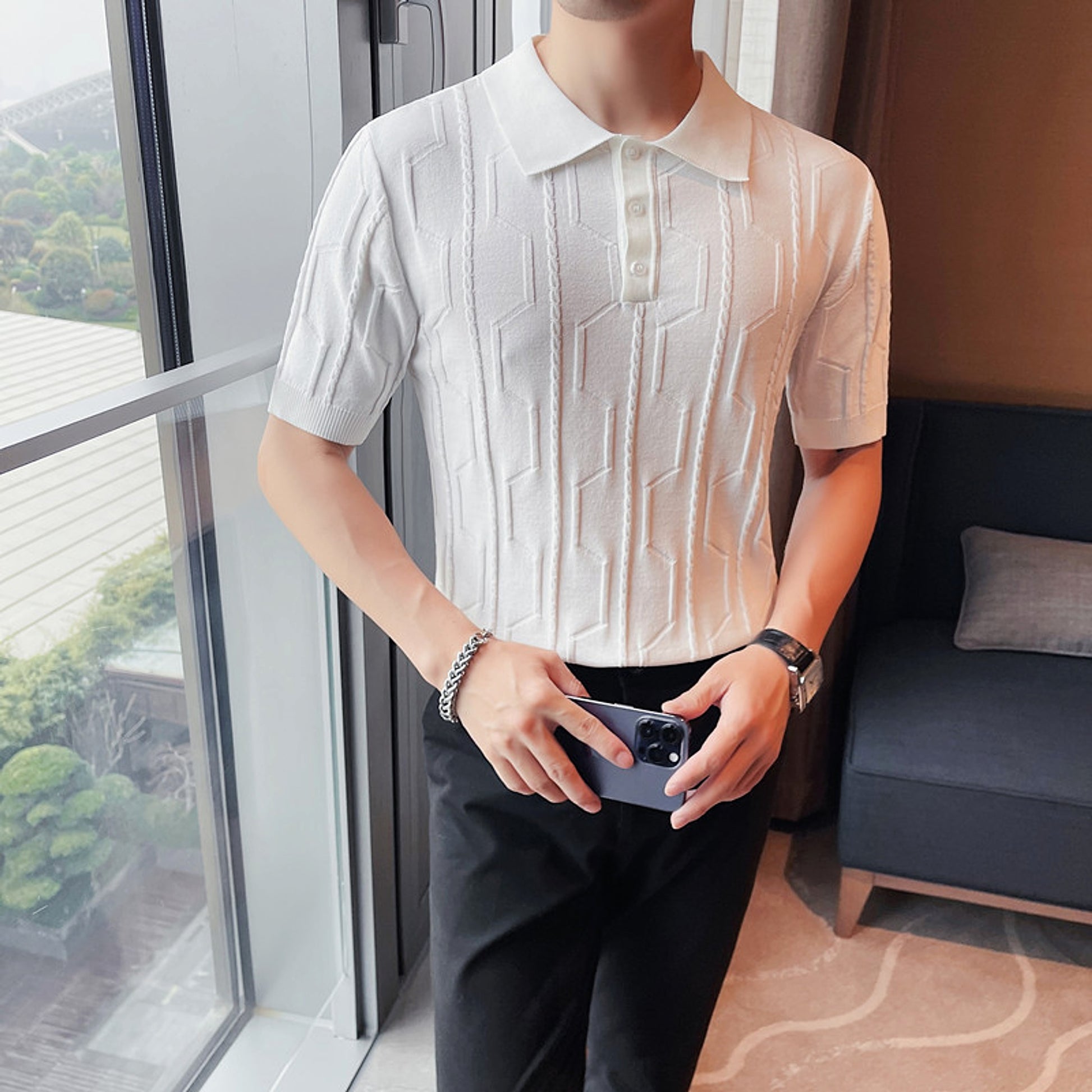 Men T-shirt - Pullover Lapel Short Sleeve - enhanced image 4