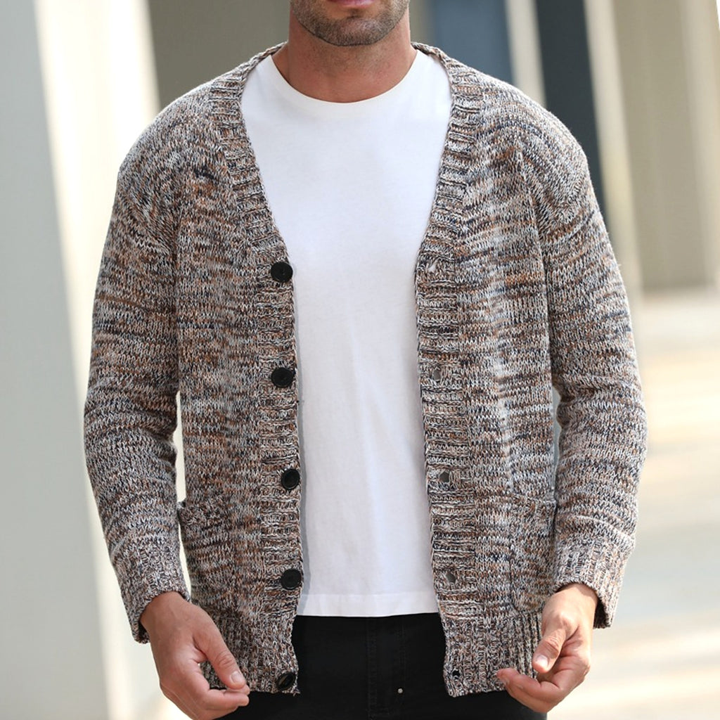 Men's Autumn And Winter Thin Mixed Wool Sweater - enhanced image 4