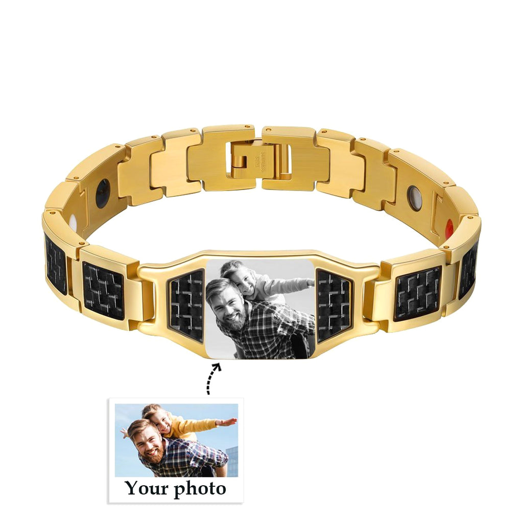 Men's Bracelet Magnet Carbon Fiber Titanium Steel - enhanced image 4
