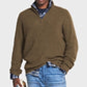Men's Business Casual Loose Zip Stand Collar Sweater - enhanced image 4