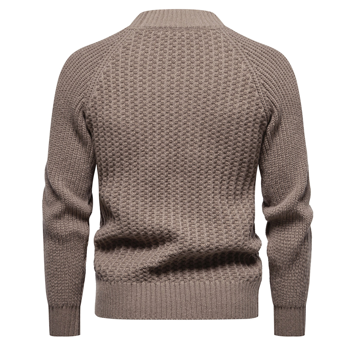 Men's Casual Loose Solid Color Round Neck Sweater - enhanced image 4