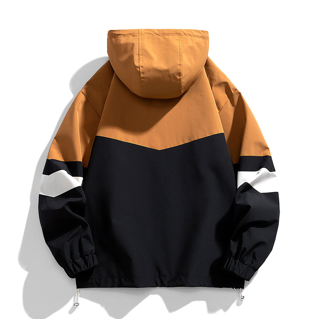 Men's Colorblock Hooded Loose Jacket Coat - enhanced image 4