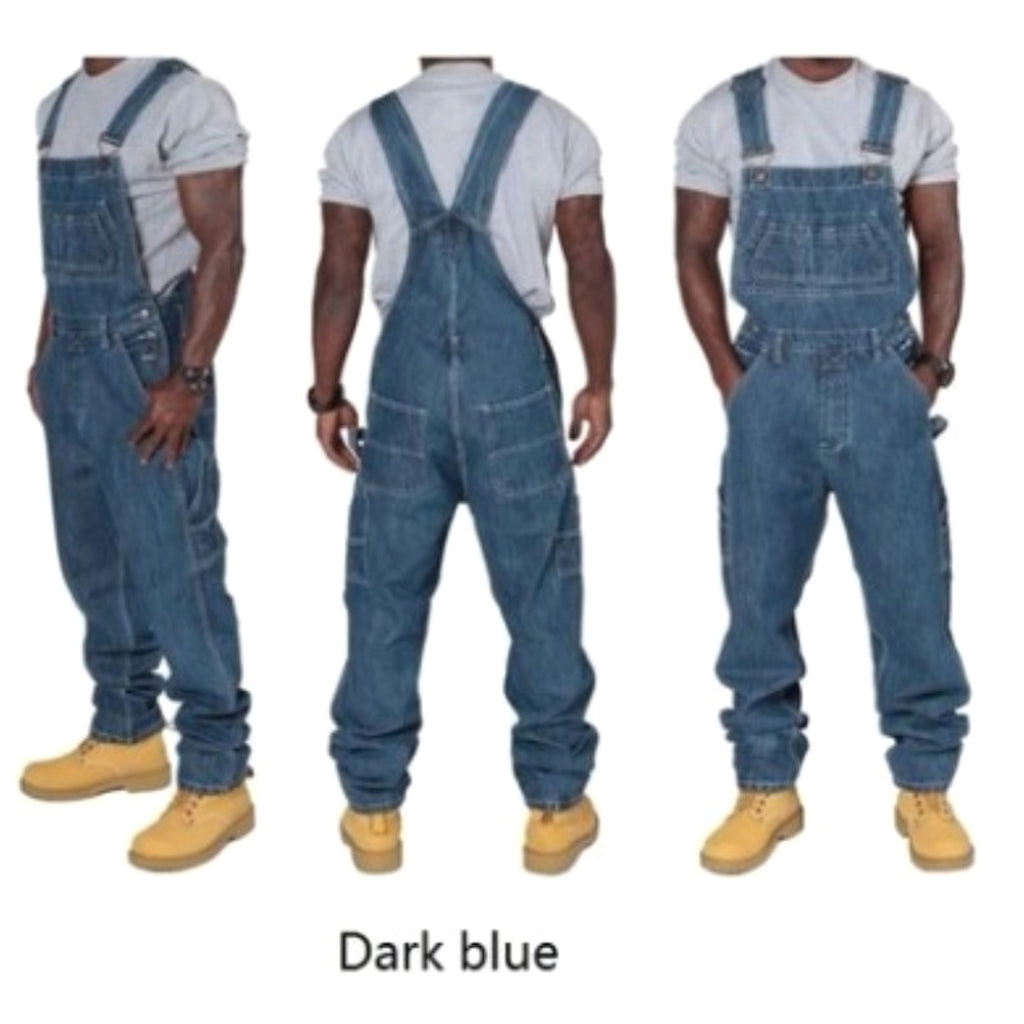RuggedForm™ – Men's Loose-Fit Denim Utility Overalls - enhanced image 4