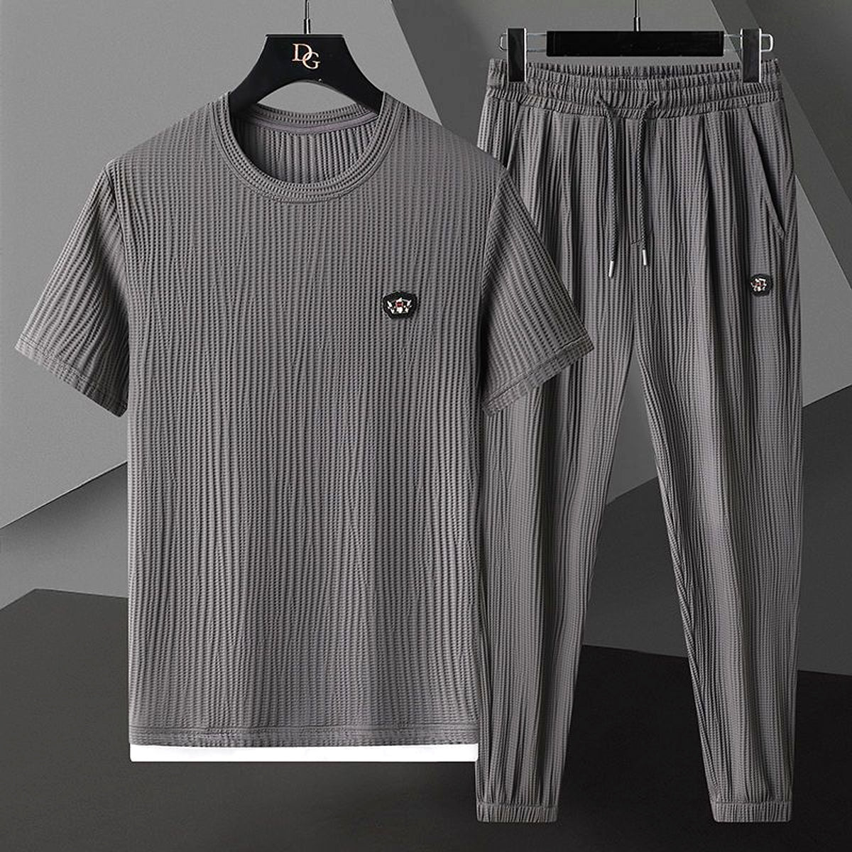 Men's Fashion Casual Exercise Quick-drying Short Sleeve Trousers Suit - enhanced image 4