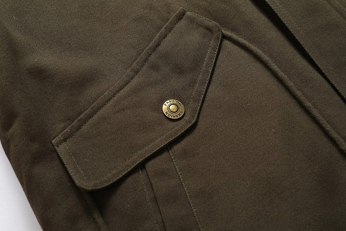 Men's Fashion Casual Fleece-lined Washed Coat
