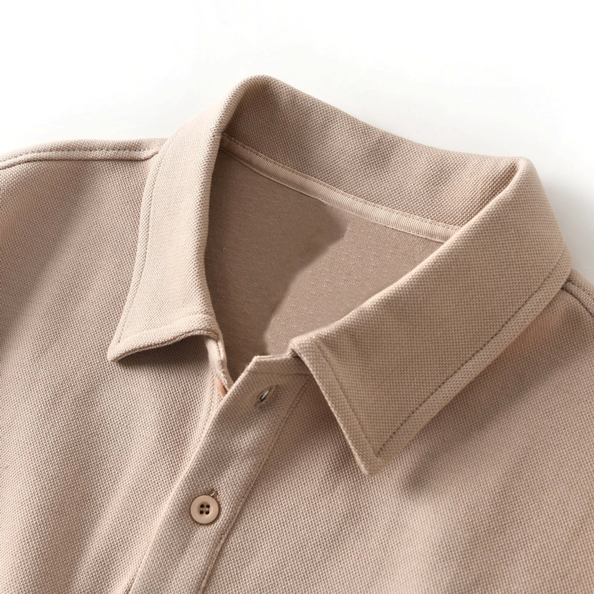 Men's Fashion Casual Solid Color Polo Collar Shirt Top - enhanced image 4