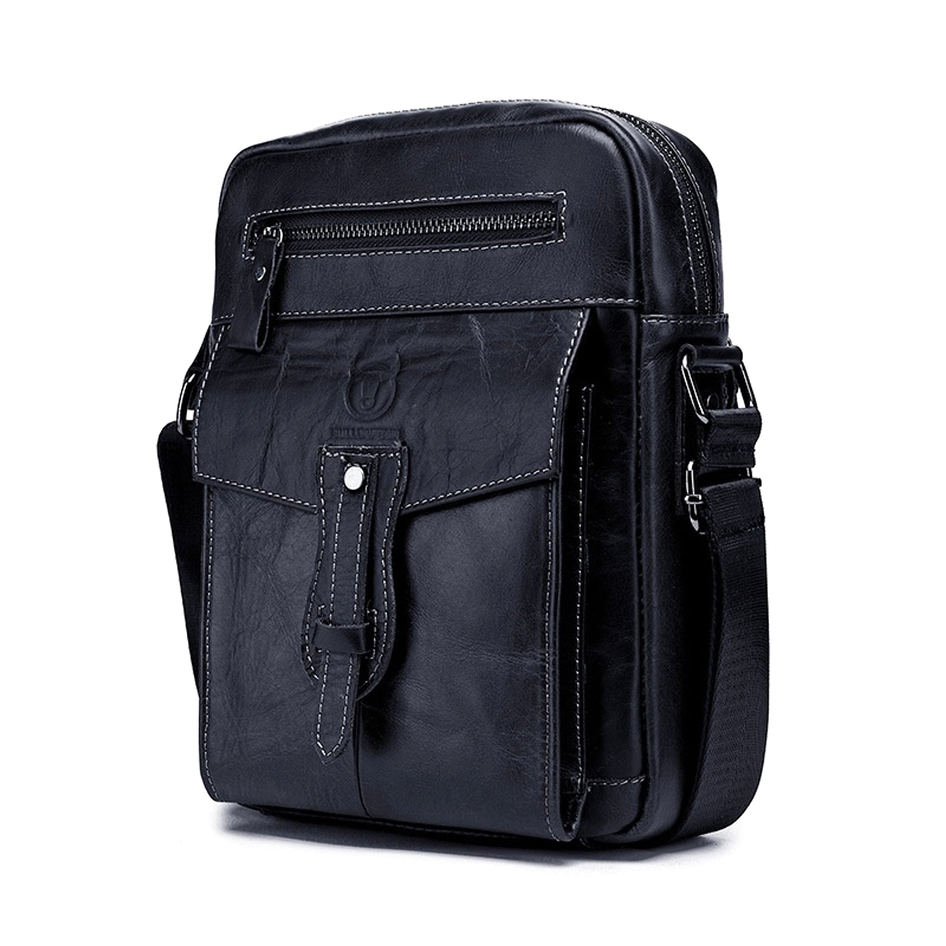 Men's First Layer Cowhide Large Capacity Shoulder Messenger Bag - enhanced image 4