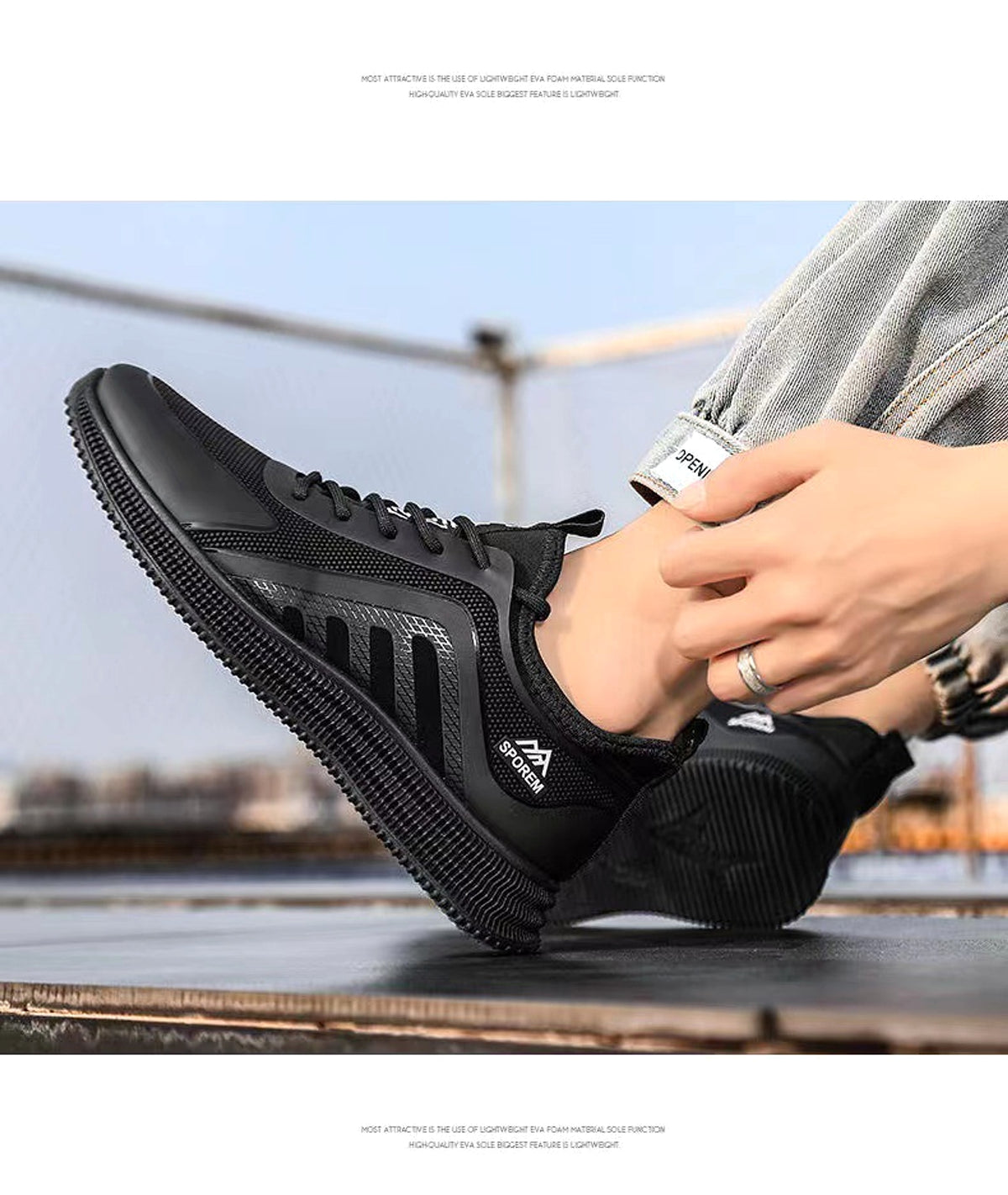 Men's Fly Woven Mesh Shoes Soft Sole Sneakers - enhanced image 4