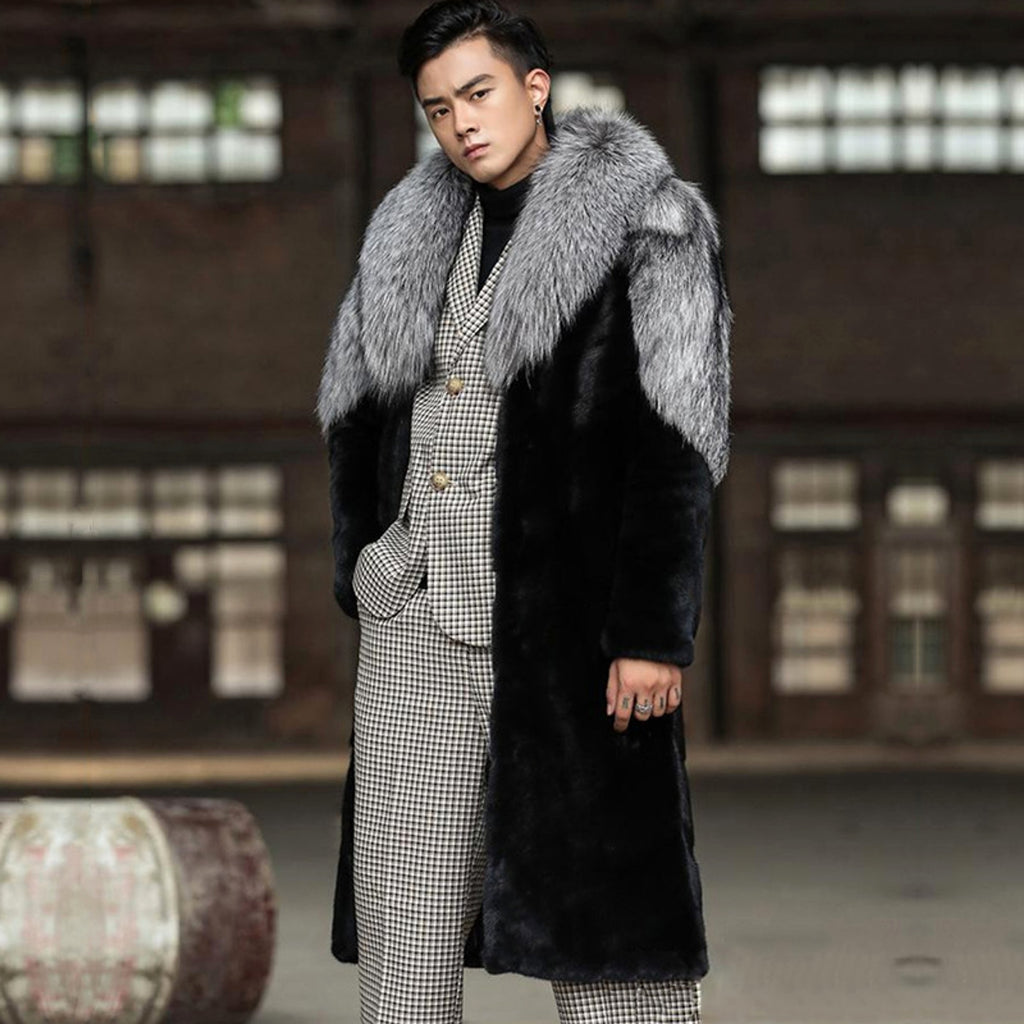 Men's Fur Trench Coat - enhanced image 4