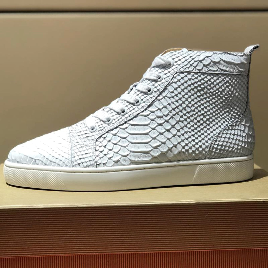 Men's High Top Casual Board Shoes Crocodile Pattern Sports Leather Light Face Internet Celebrity - enhanced image 4