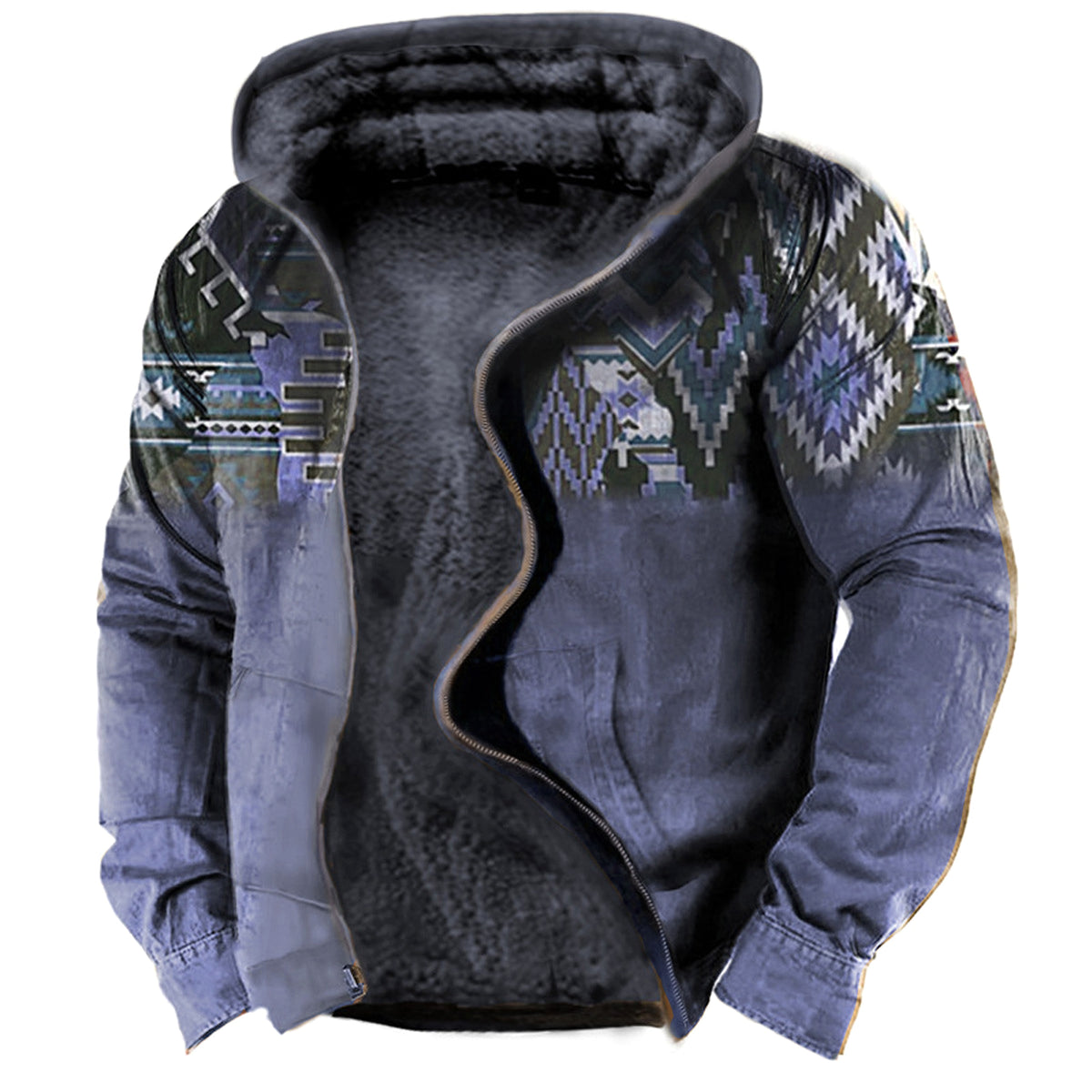 Men's Hooded Printed Sweater - enhanced image 4