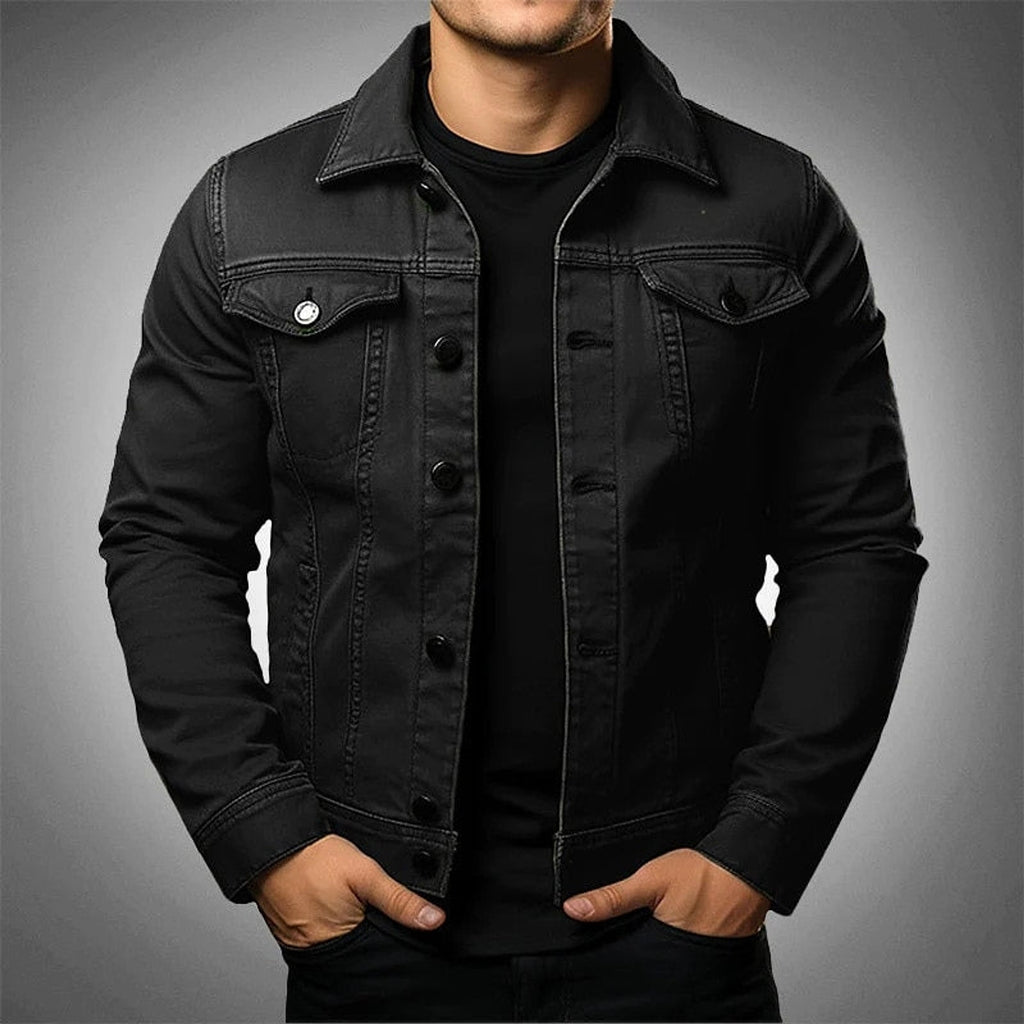 Men's Jacket Denim Coat Tooling Solid Color Thick Coat - enhanced image 4