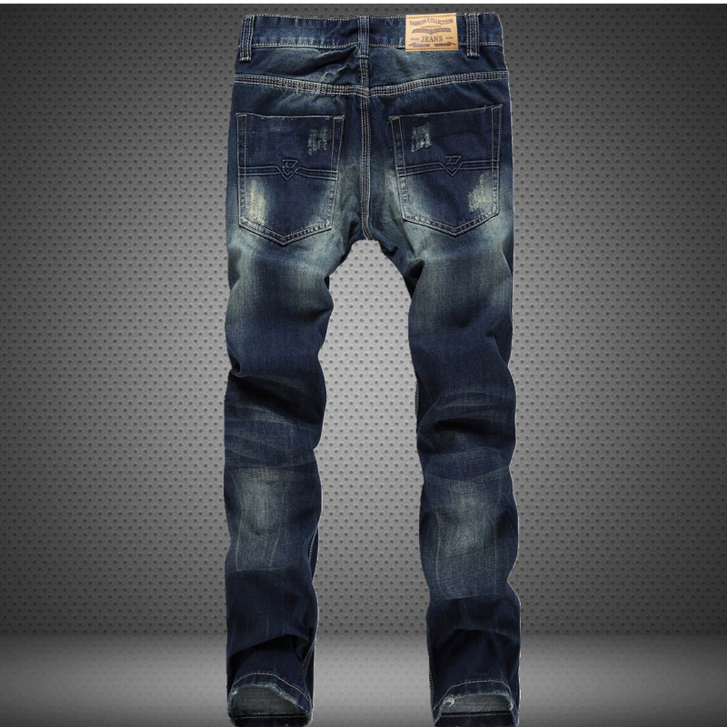 Men's Jeans Wear Hole Straight Tube - enhanced image 4