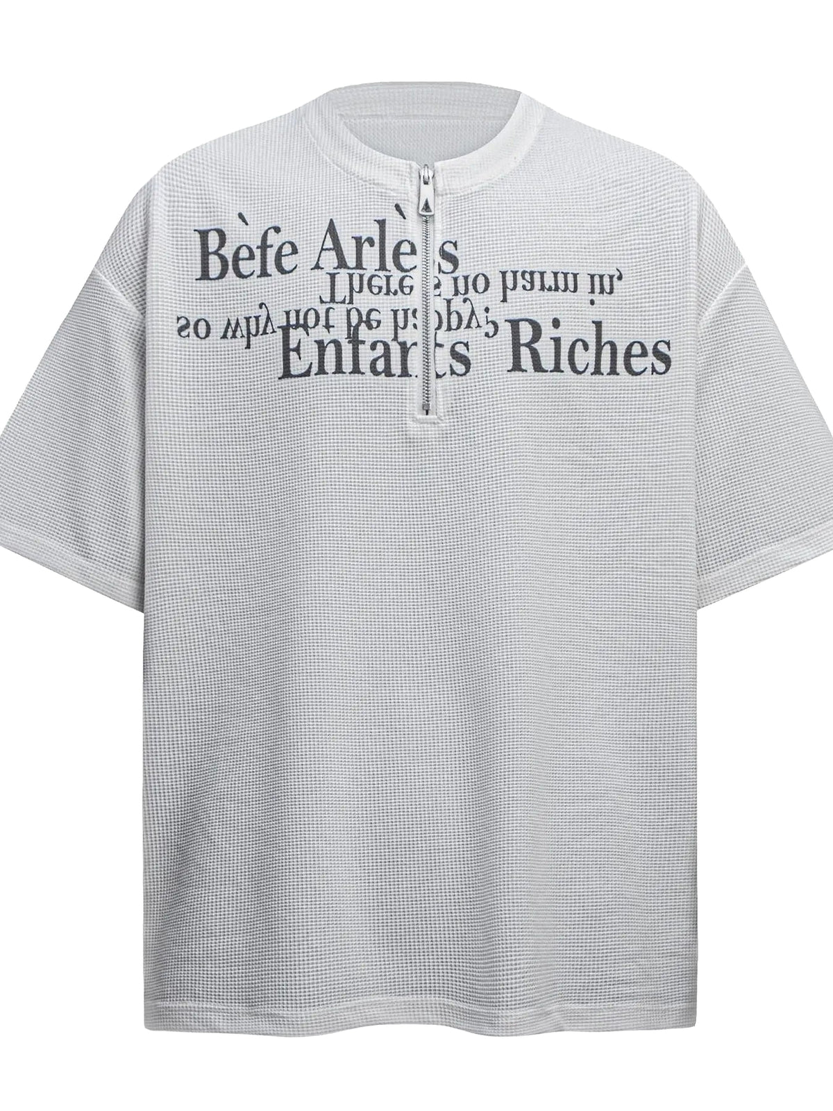 Men's Letter Quarter Zip Short Sleeve T-Shirt - enhanced image 4