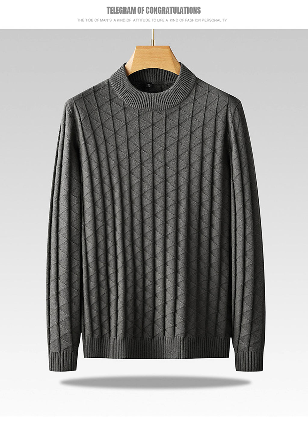 Men's Plus Size Knitted Sweater - enhanced image 4