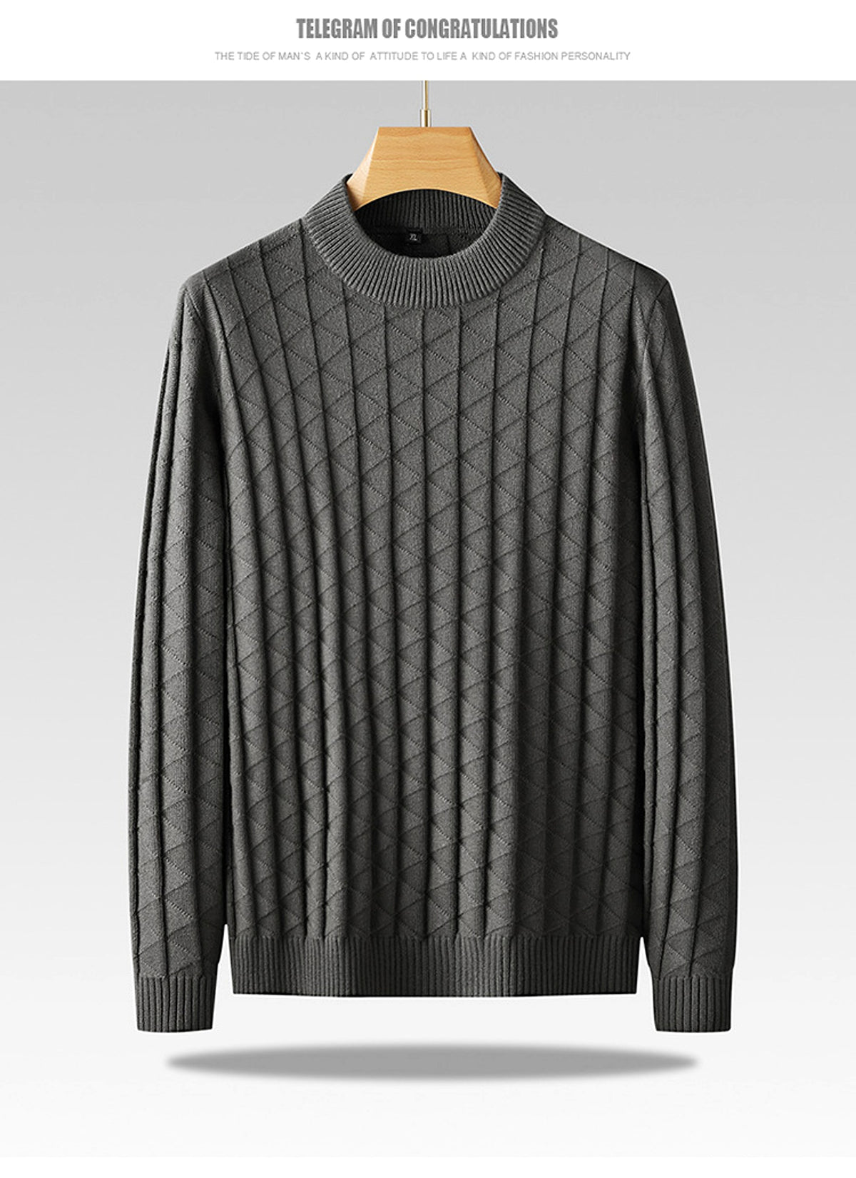 Men's Plus Size Knitted Sweater - enhanced image 4