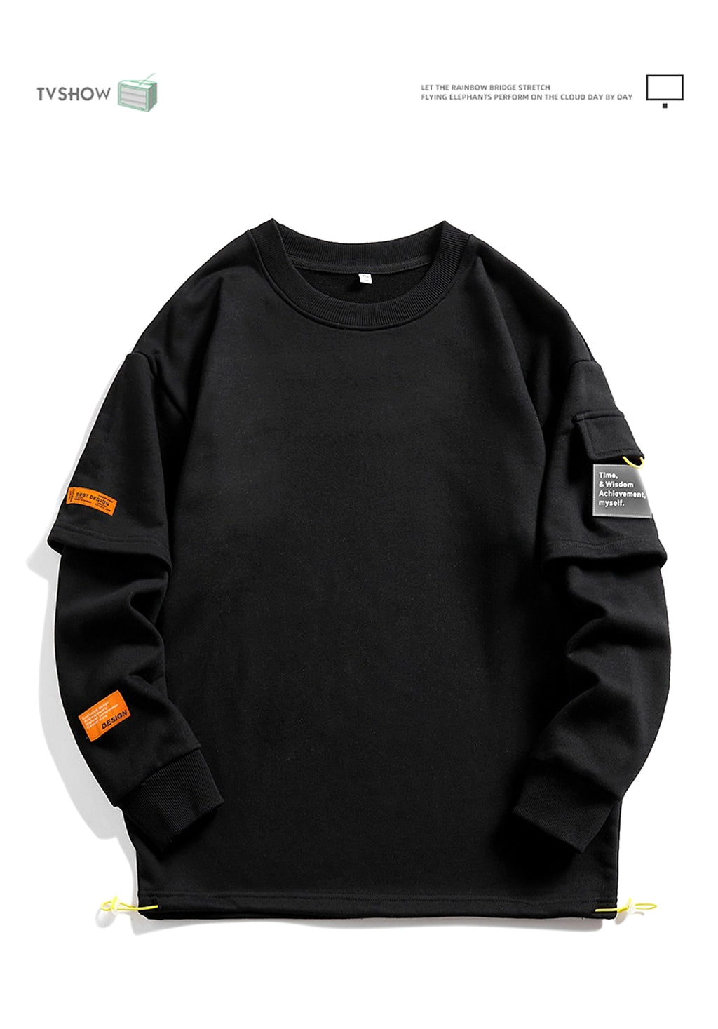 Men's Same Long Sleeve Round Neck Lazy Style Top Undershirt Sweater - enhanced image 4
