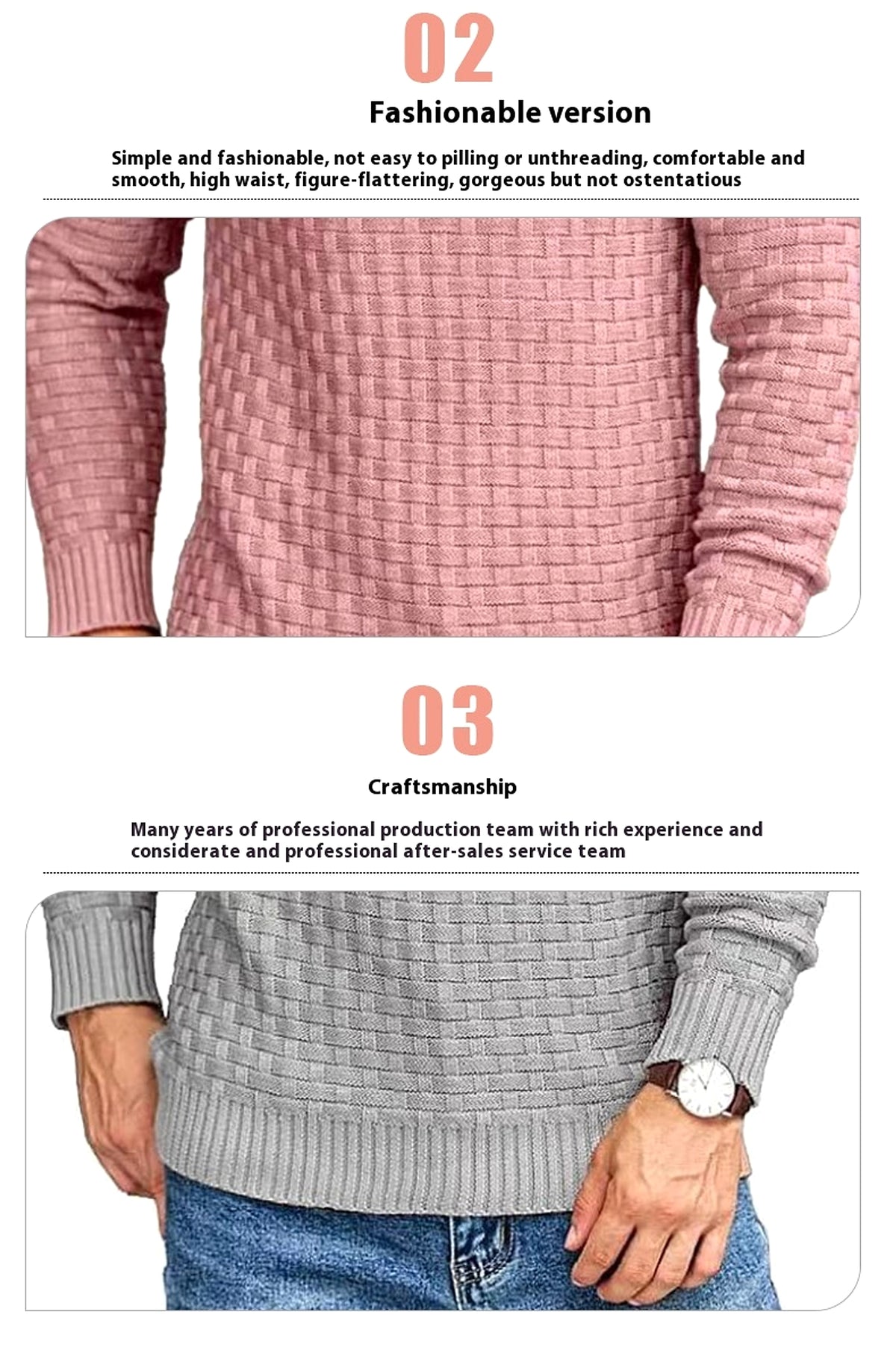 Chic Buttoned Slim Turtleneck Sweater for Men - enhanced image 4