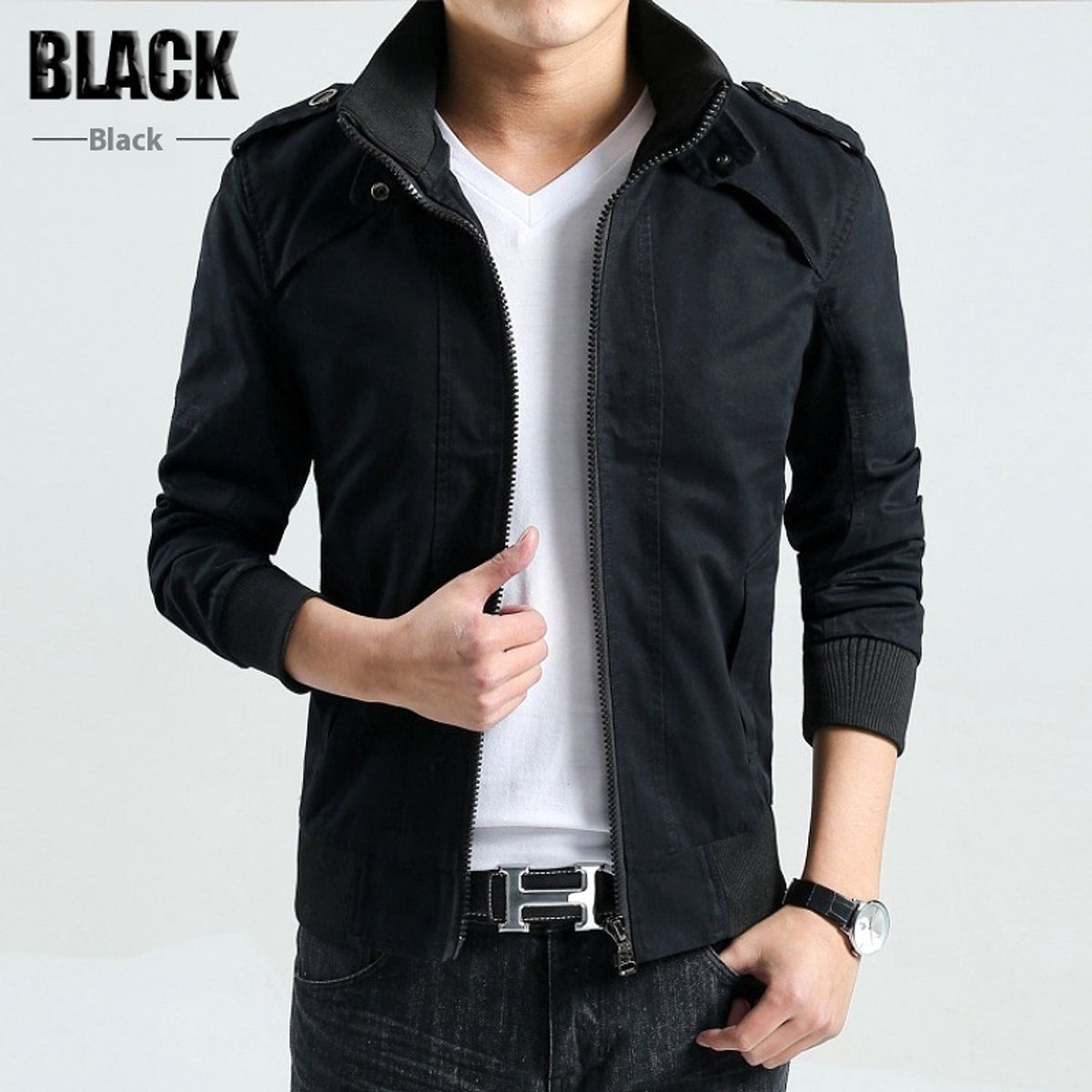 Men's Stand Collar Jacket - enhanced image 4