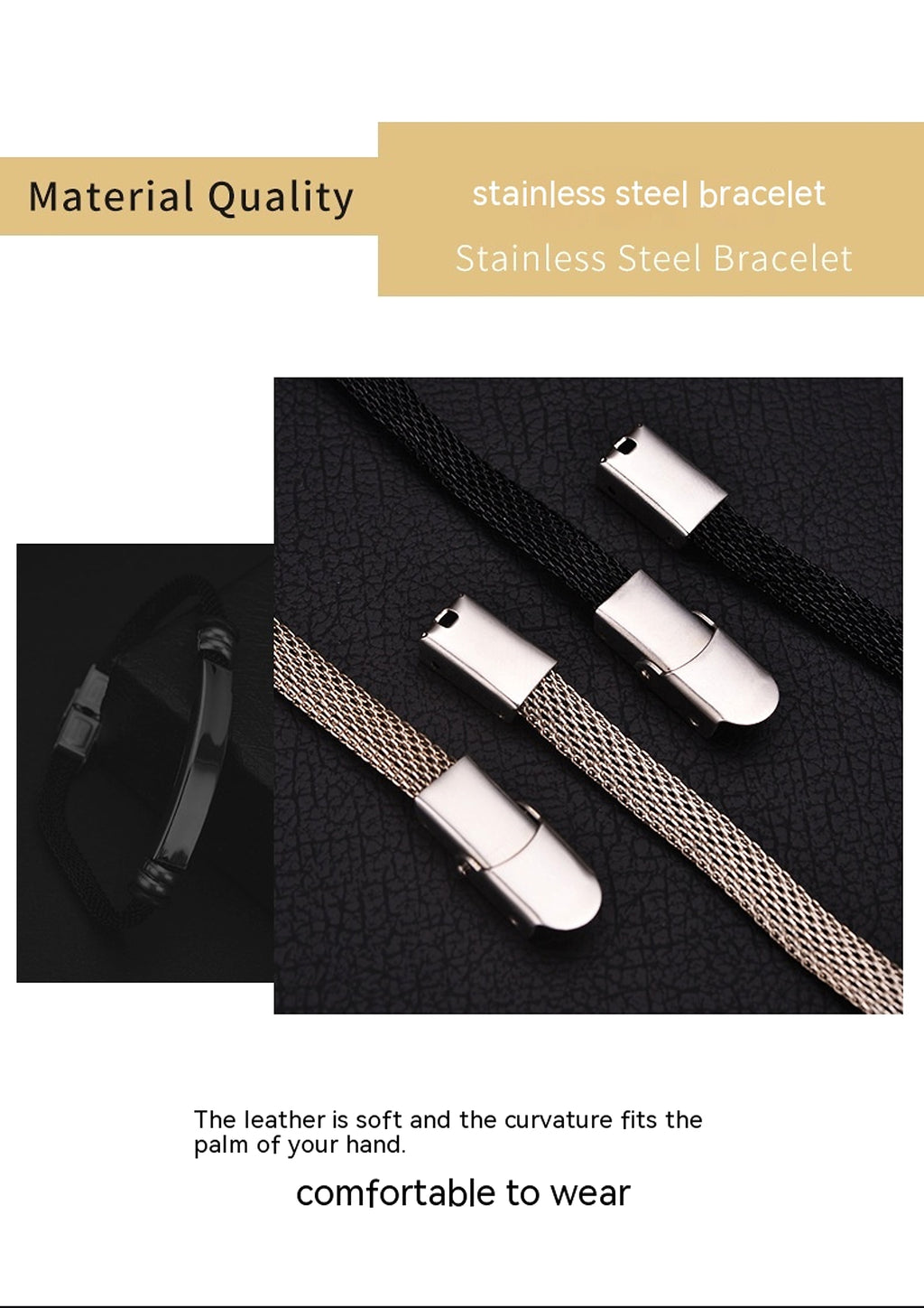 Men's Vintage Stainless Steel Bracelet - enhanced image 4
