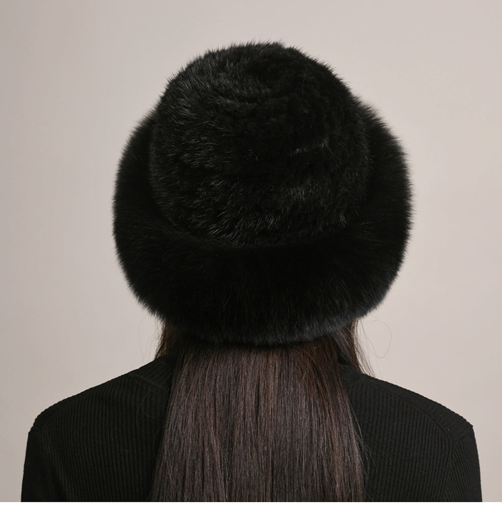 Mink Hair Hat Lady Braided Fur Winter Winter - enhanced image 4