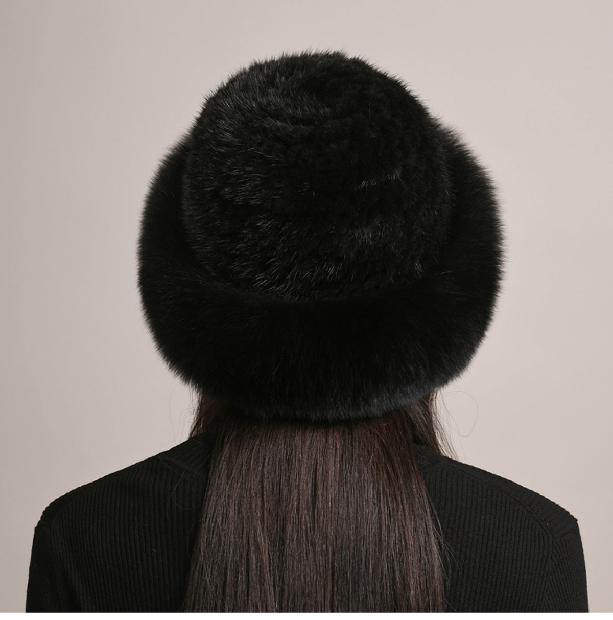 Mink Hair Hat Lady Braided Fur Winter Winter - enhanced image 4