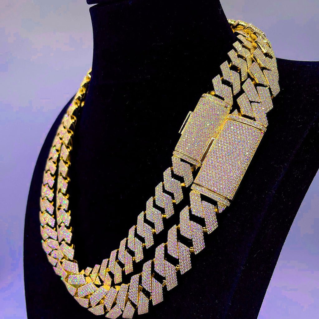 Moissanite Cuban Link Chain Necklaces S925 Silver - enhanced image 4