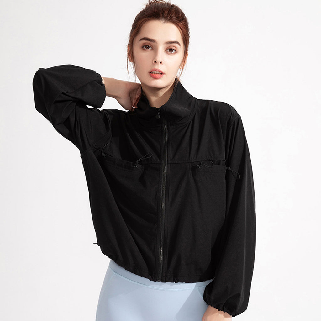 New Pocket Zipped Sports Coat Sun-proof Yoga Jacket Quick-drying Running Outdoors Workout Clothes Long-sleeved Top For Women - enhanced image 4