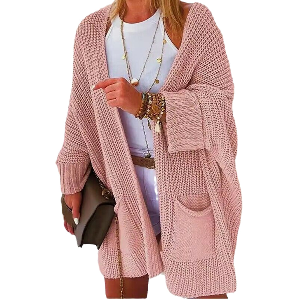 New Solid Color Loose Knitted Sweater Mid-length Coat - enhanced image 4