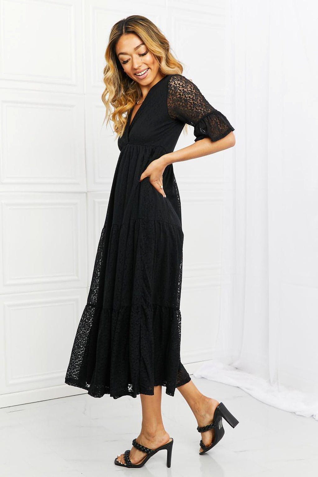 P & Rose Lovely Lace Full Size Tiered Dress - enhanced image 4