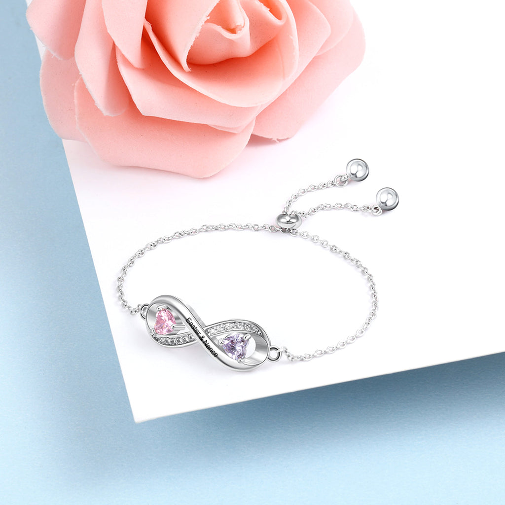Custom Engraved Birthstone Name Bracelet – A Timeless & Meaningful Gift! - enhanced image 4