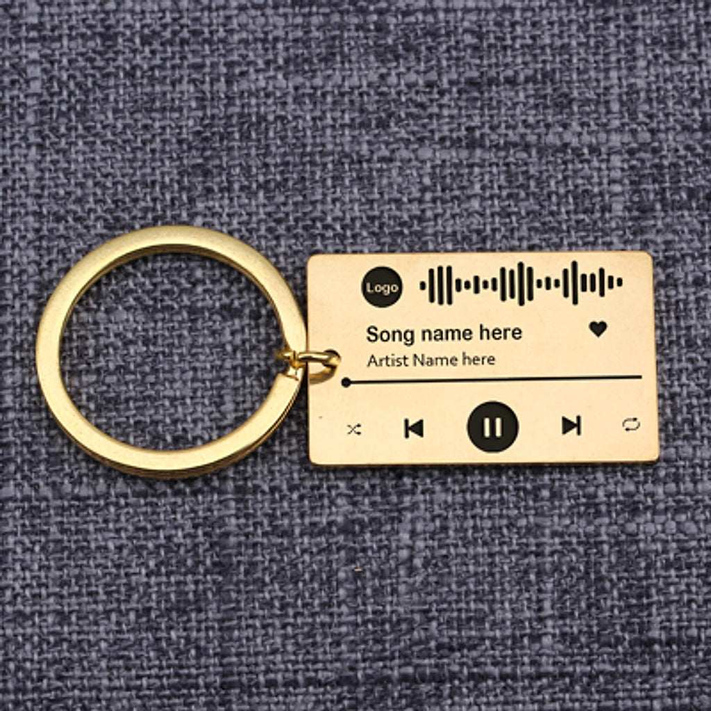 Personalized DIY Custom Music Scan Code Keychain Stainless Steel - enhanced image 4
