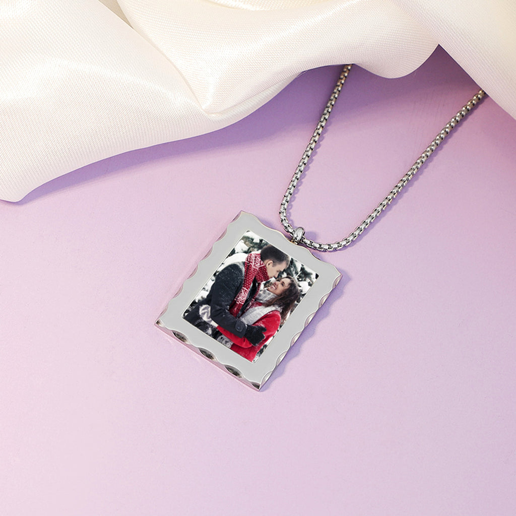 Personalized Gift Customized Photo Frame Necklace - enhanced image 4