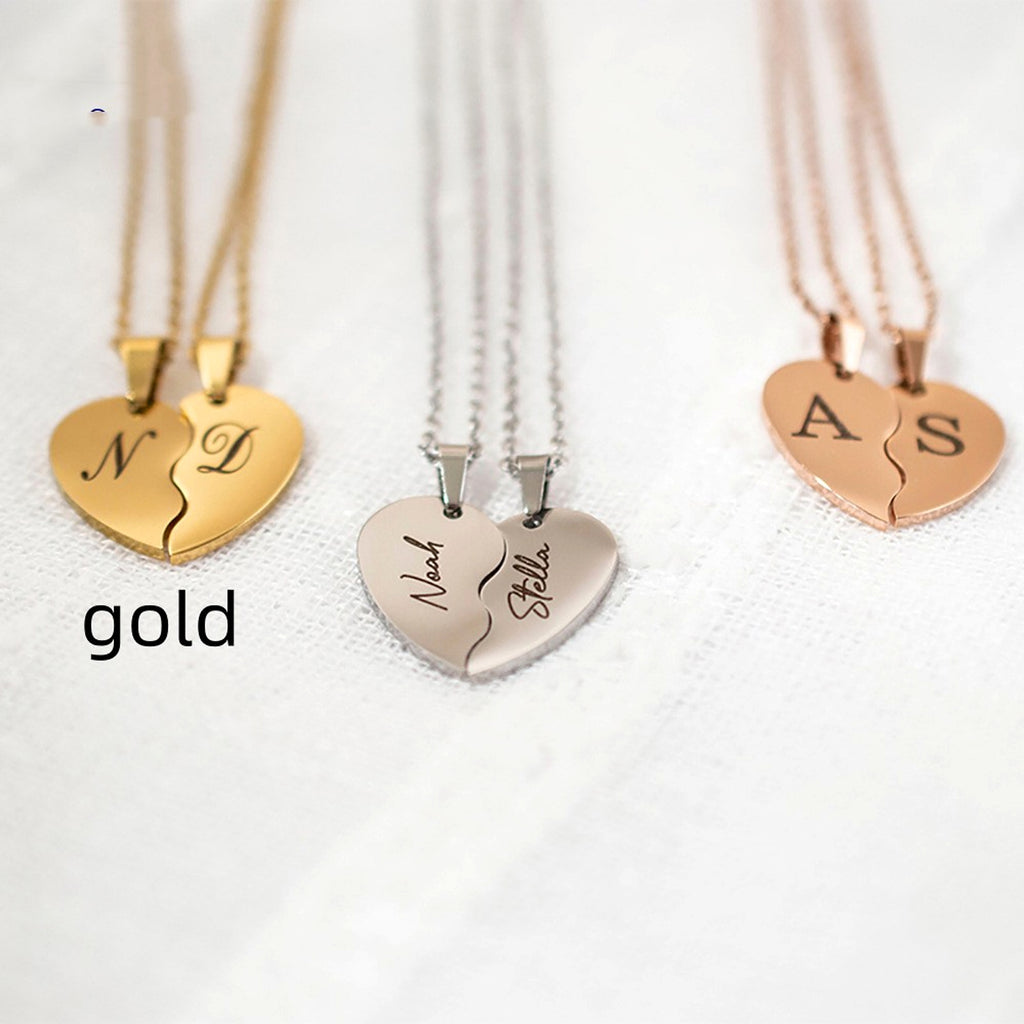 Personalized Stainless Steel Heart-shaped Necklace - enhanced image 4