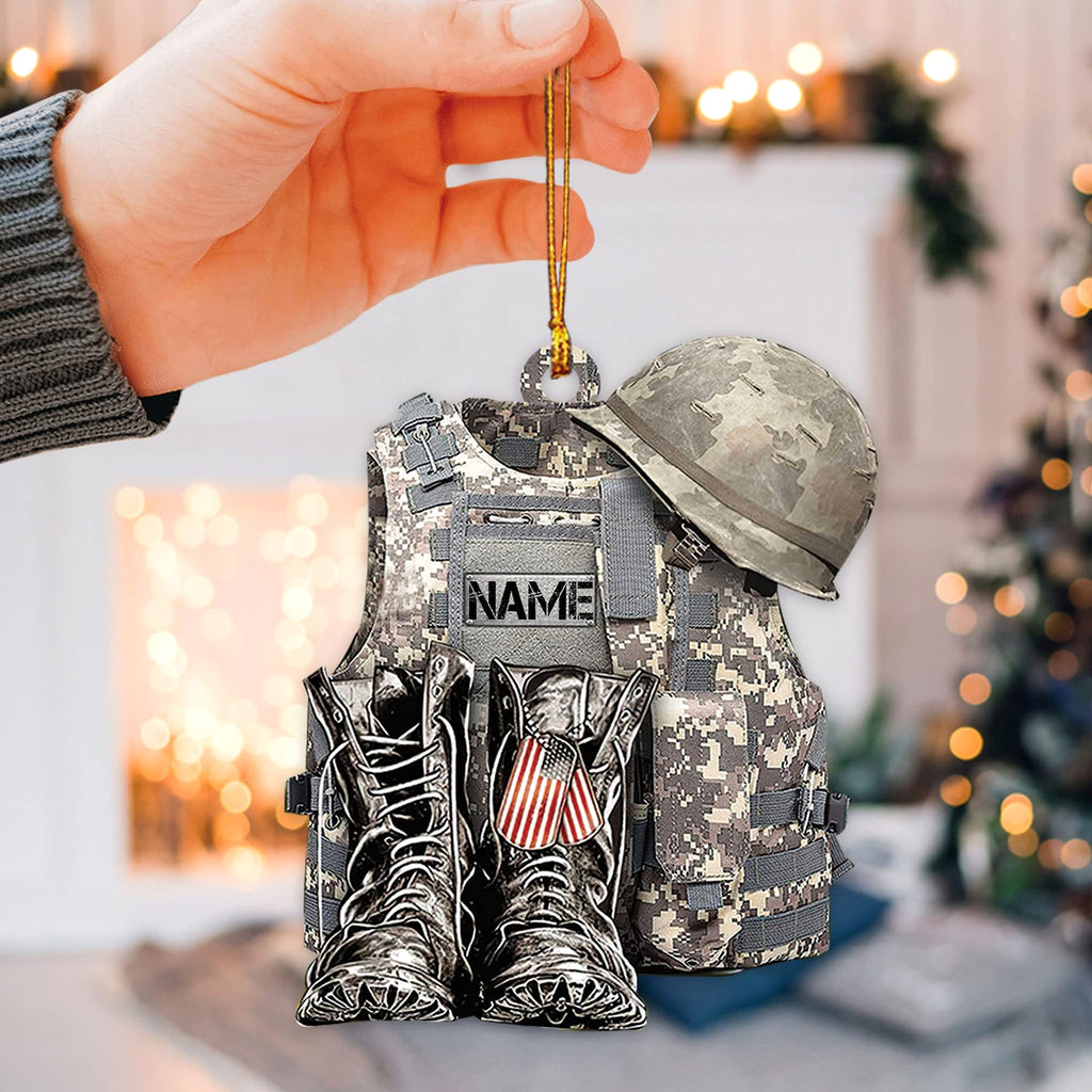 Personalized Veteran Soldier Backpack Charm Acrylic - enhanced image 4