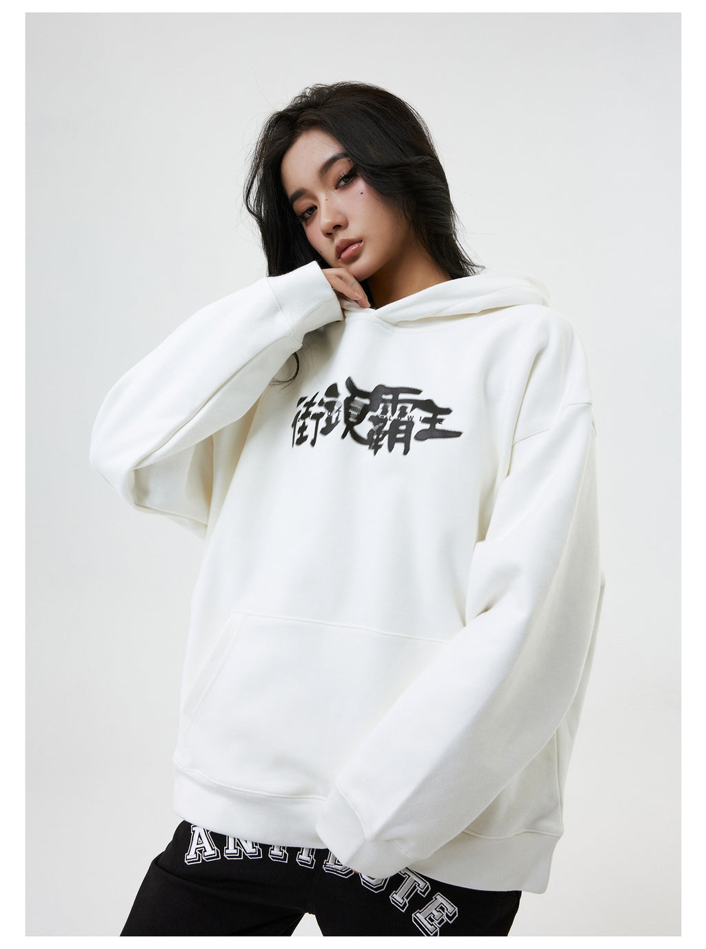 Phantom Font Thick Loose Hooded Sweater For Men And Women Couples - enhanced image 4